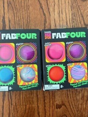 NeeDoh Teenie Fab Four 2 Pack Boxes 8 Total Squishy Fidget Stress Relief Toy NEW